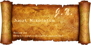 Juszt Nikoletta névjegykártya