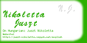 nikoletta juszt business card